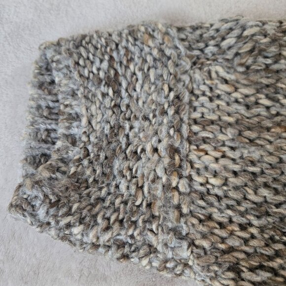 Zara Knit Oversized Chunky Knit Pullover Sweater gray/tan size M - Picture 5 of 9